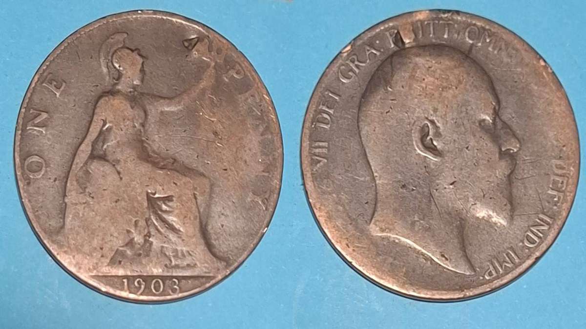 1903 - UK - 1 Penny - Edward VII - Demonetised - Aug 1971 - Bronze