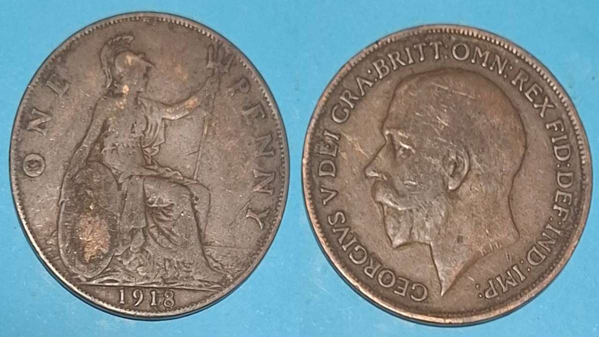 1918 - UK - 1 Penny - Edward VII - Demonetised - Aug 1971 - Bronze