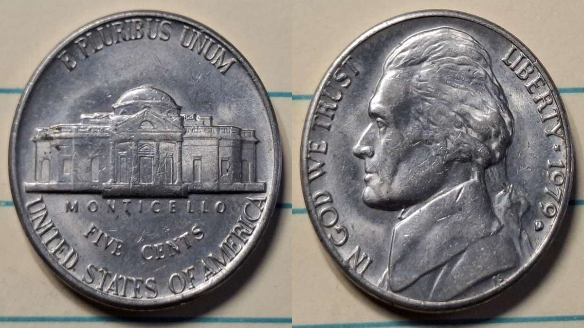 1979 - USA - 5 cents - "Jefferson Nickel" -  - Copper-nickel
