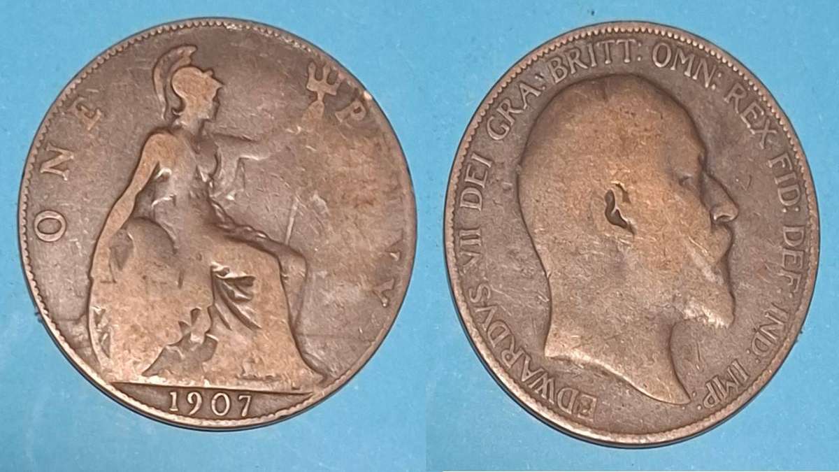 1907 - UK - 1 Penny - Edward VII - Demonetised - Aug 1971 - Bronze