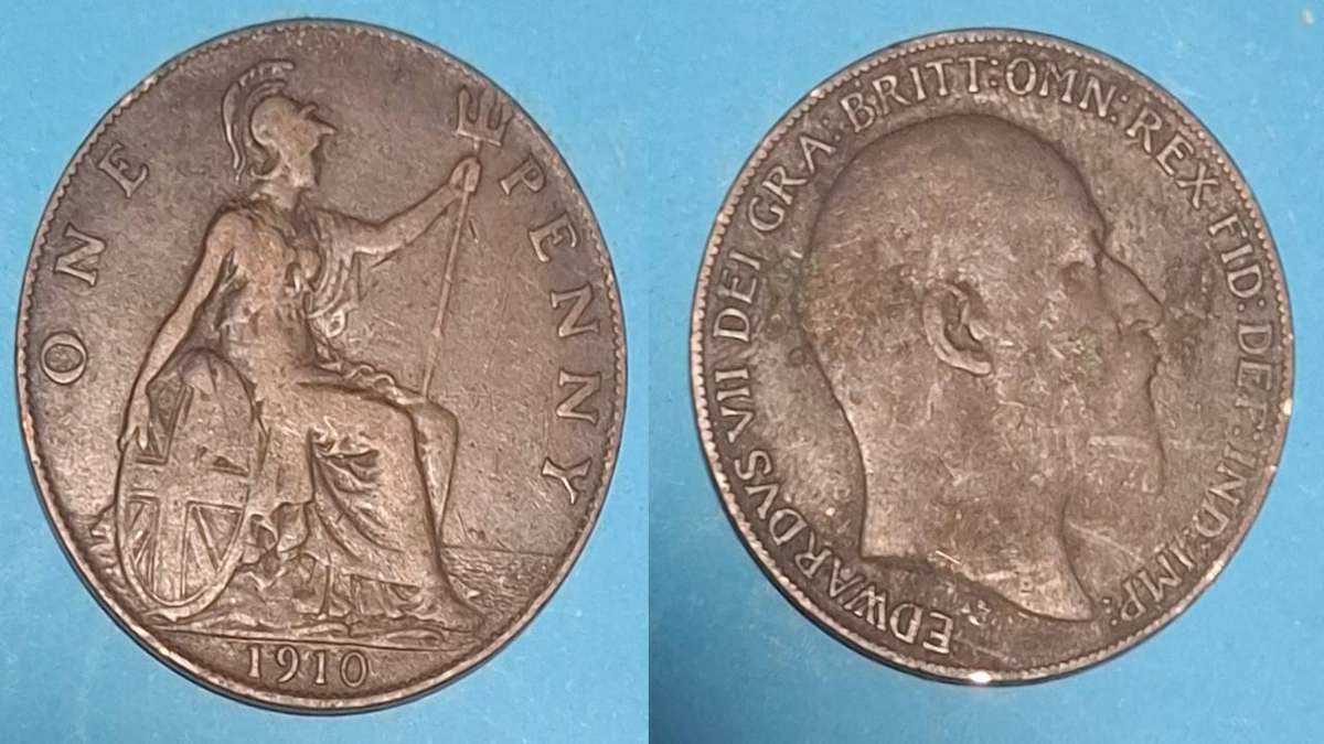 1910 - UK - 1 Penny - Edward VII - Demonetised - Aug 1971 - Bronze