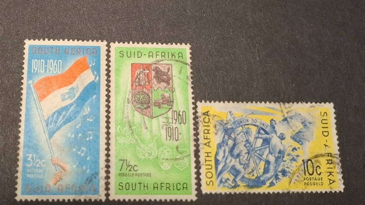 1961 - South Africa - 3½C + 7½C + 10c - Union Stamps