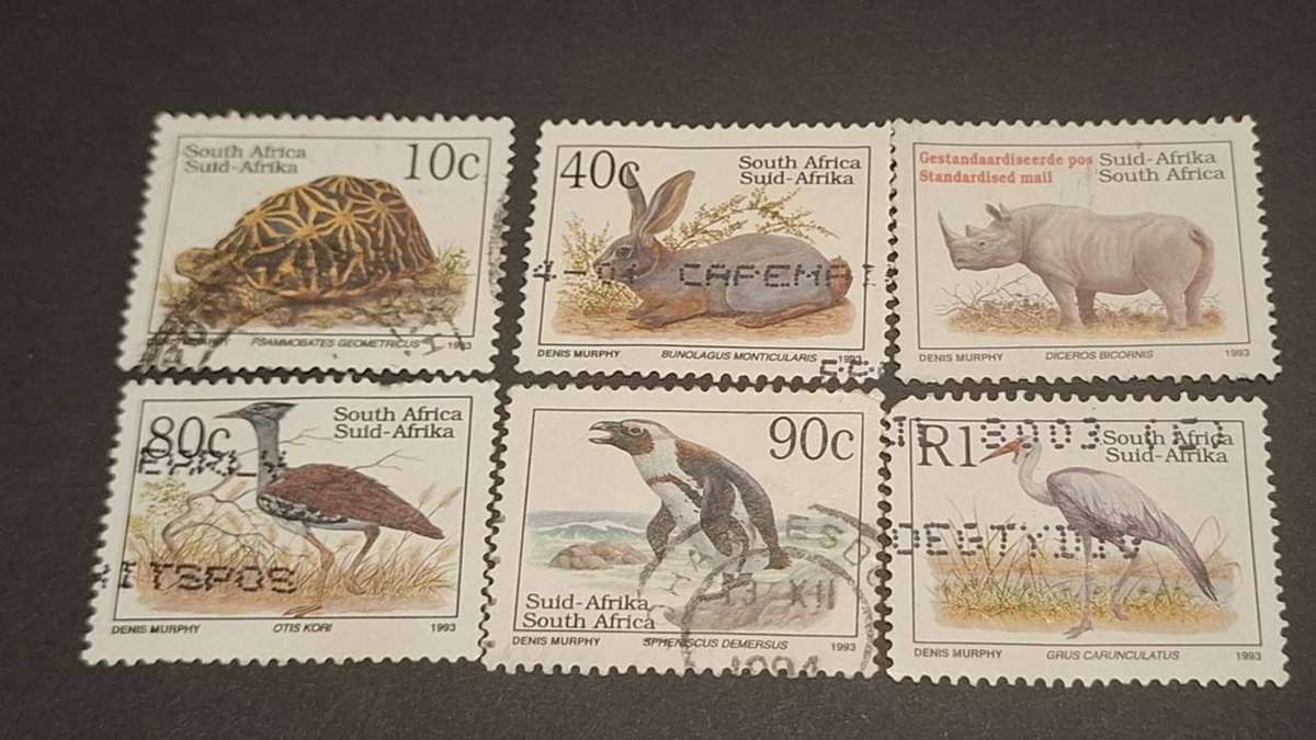 1993 - South Africa - 10c + 40c + 80c + 45c +  90c + R1 - Endangered Species.