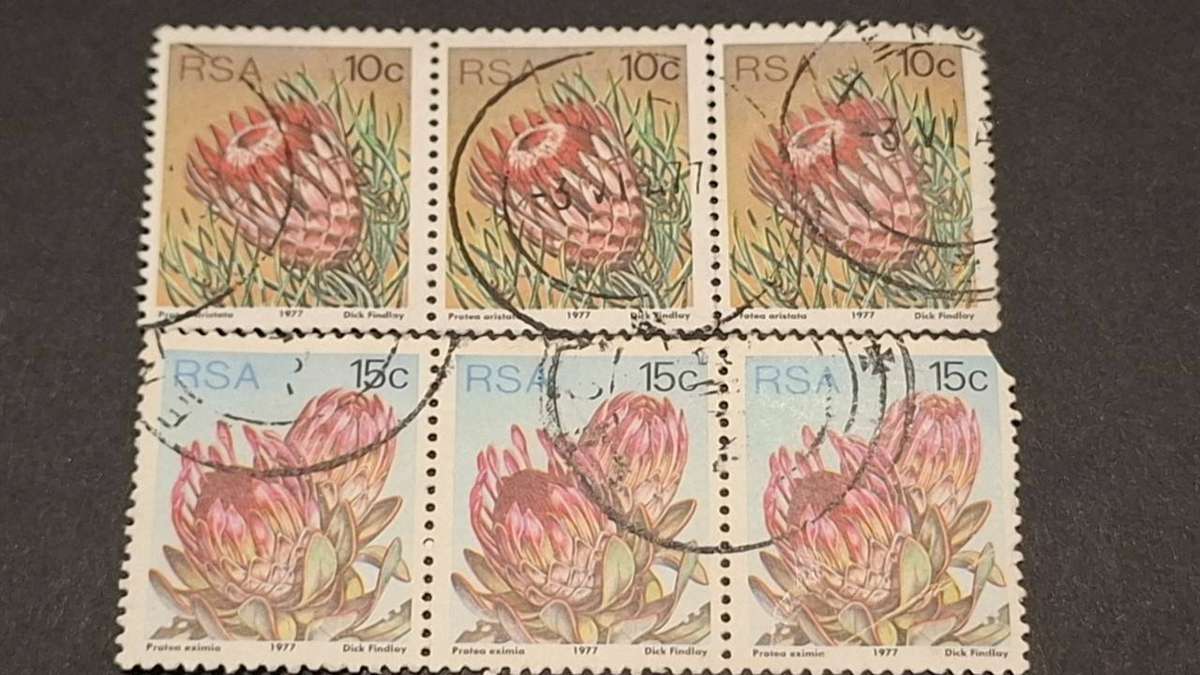 1977 - South Africa - Blocks  - 10c + 15c - Protea.