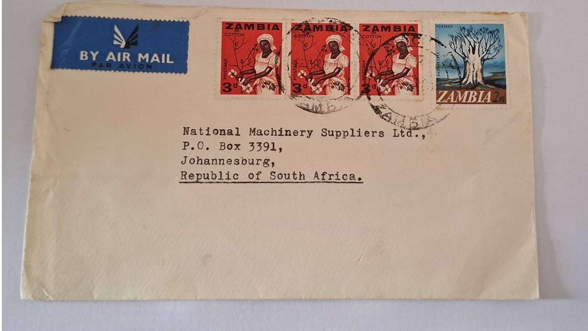 1964 - Zambia - 3P + 3P + 3P + 2N - Cover -  Air Mail