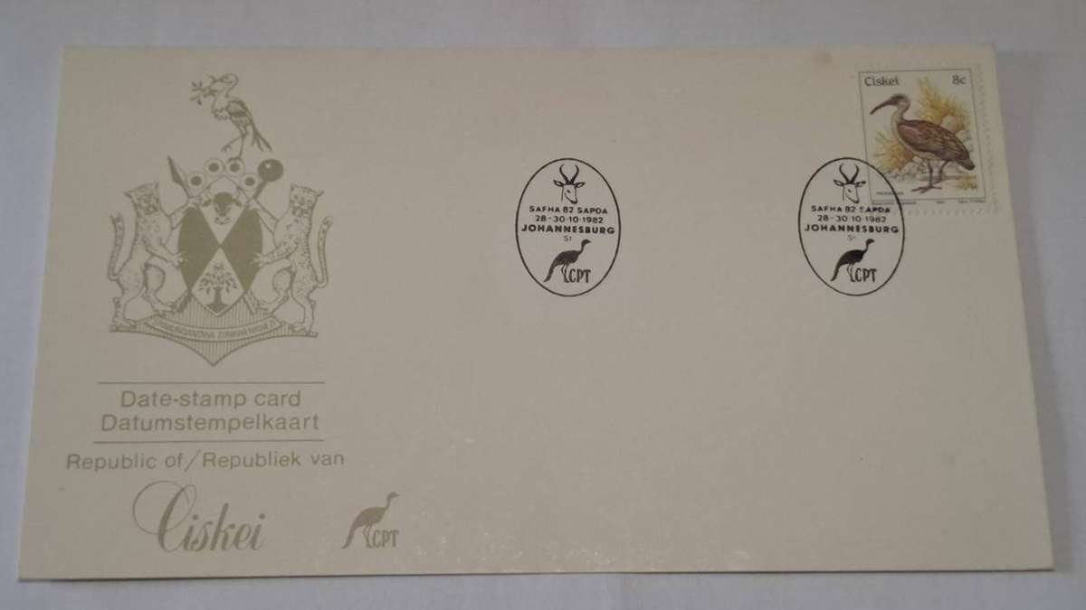 1982 - Ciskei - SAPDA Johannesburg - Date-stamp card.