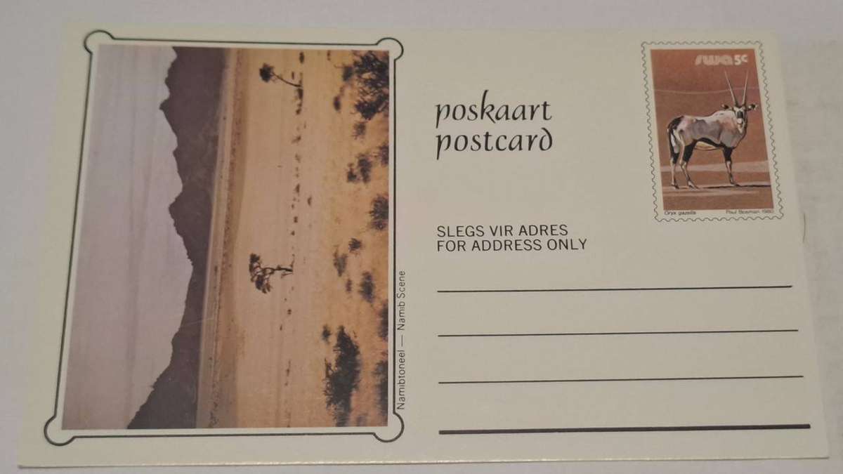 1980 - SWA - Unused Glossy Postcard - 5c - Namib Scene.