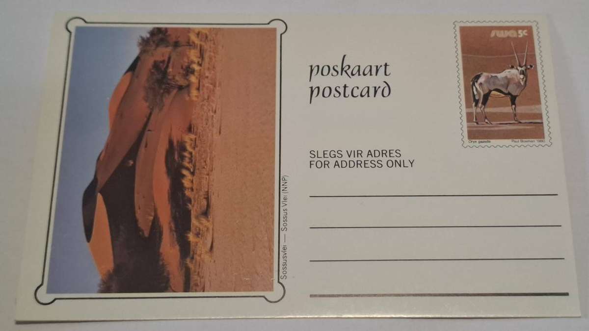 1980 - SWA - Unused Glossy Postcard - 5c - Sossusvlei.