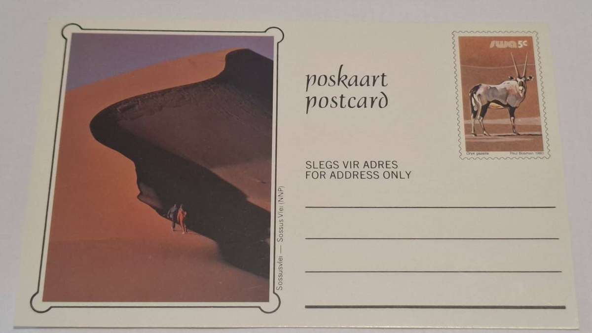 1980 - SWA - Unused Glossy Postcard - 5c - Sossusvlei.