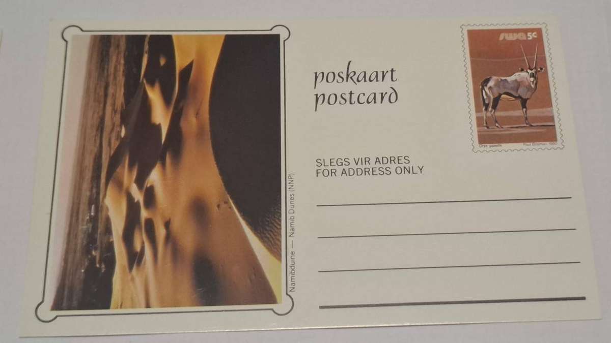 1980 - SWA - Unused Glossy Postcard - 5c - Namib Dunes.