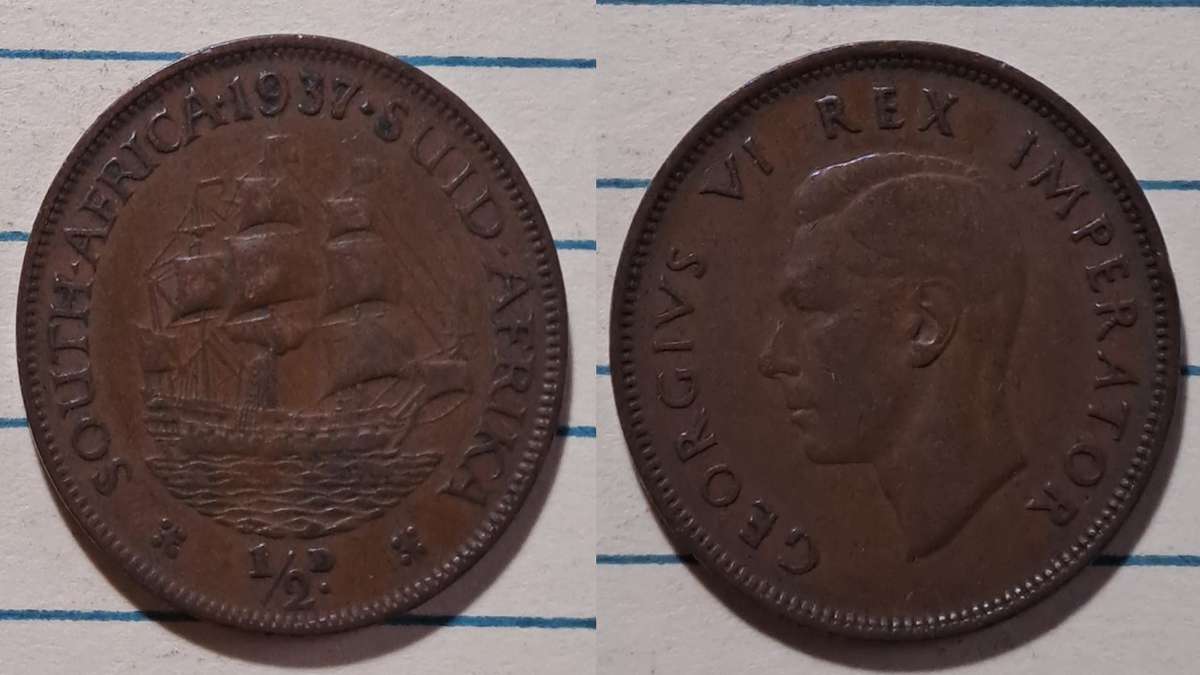 1937 - SA  - ½ Penny - George VI- Demonetised - March 1961 - Bronze