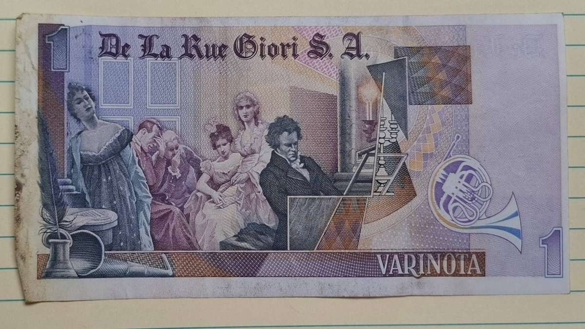 De La Rue Giori  -  -  Specimen Test Note Beethoven Varinota CFU -  -  -