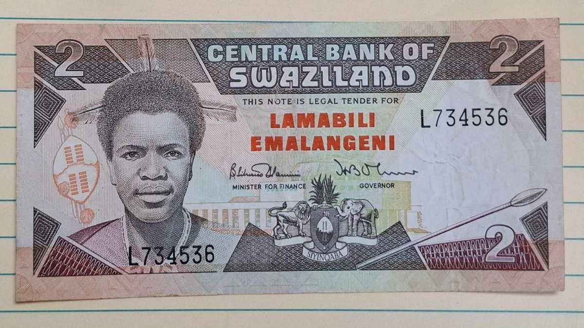 1987 - Swaziland - 2 Emalangeni - Signature: Barnabas Sibusiso Dlamini - Demonetised Yes - L 734536