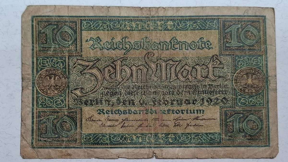 1920 - Germany - 10 Mark Reichsbanknote - Weimar Republic (1918-1933) - Demonetised June 1925 -