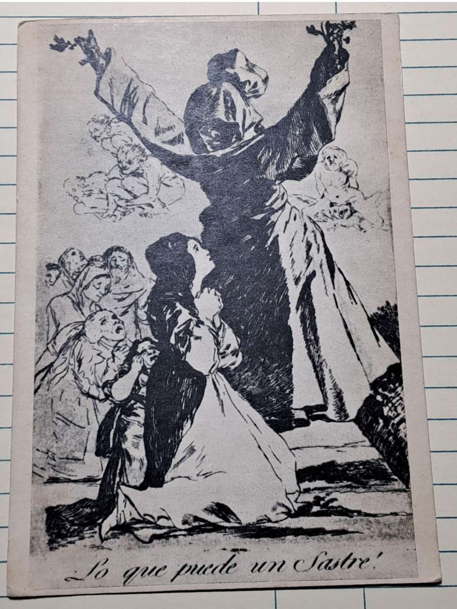 Antique/Vintage A6 Print (15cm x 10cm) -  Francisco Goya   - Capricho No. 52, ¡Lo que puede un sast