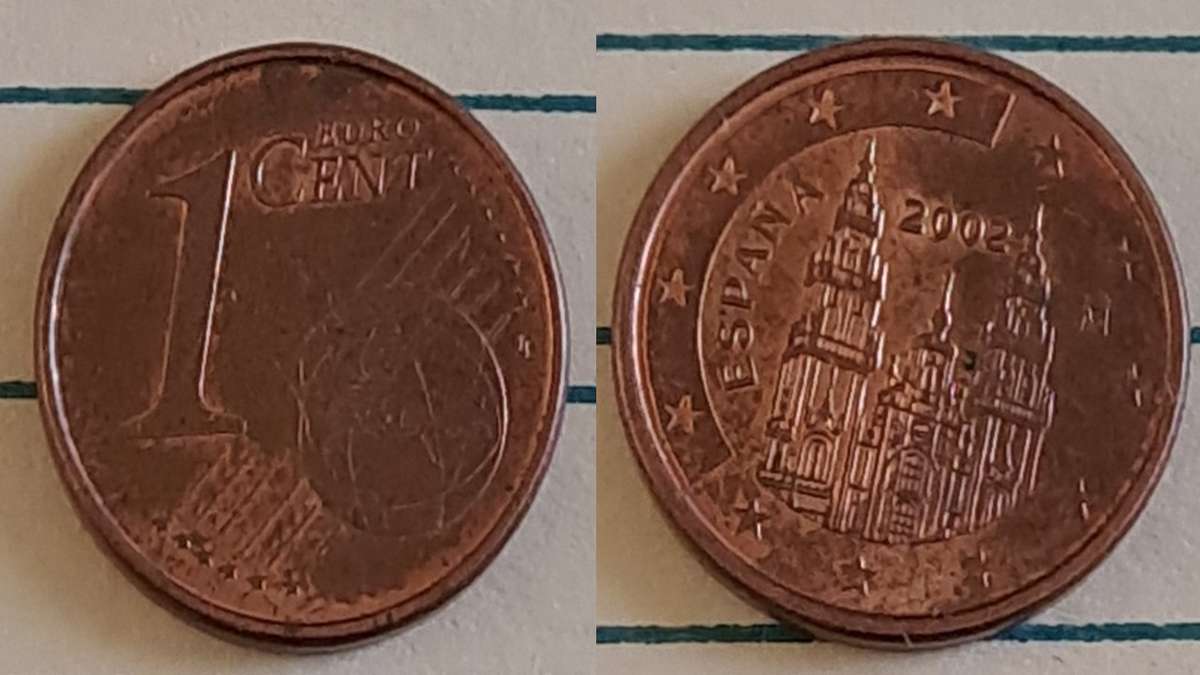 2002 - Spain  - 1 Euro Cent (1st type) -  Demonetised - No  - Copper plated steel