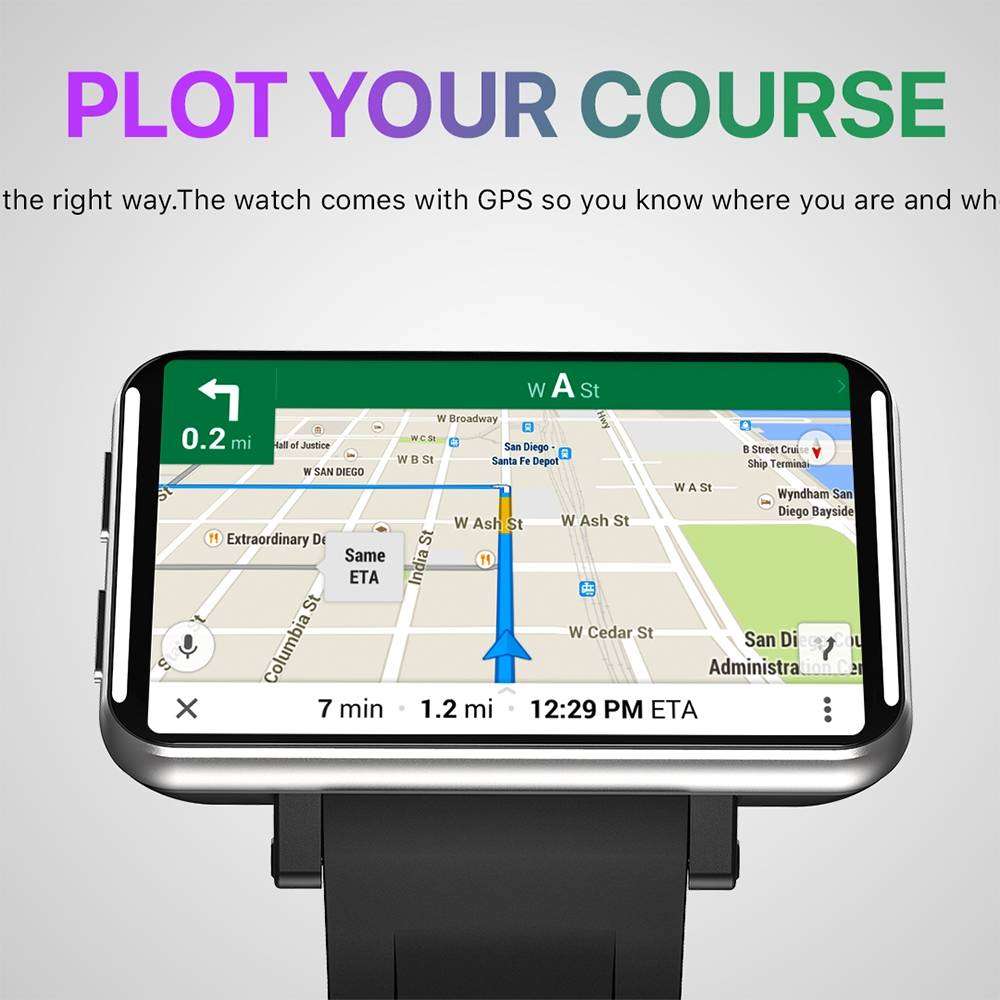 LEMFO LEMT 2.8 inch Large Screen 4G Smart Watch Android 7.1, Specification:1GB+16GB (Black)