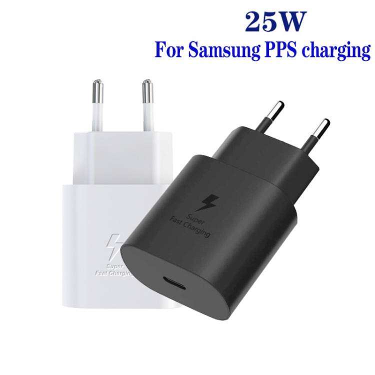25W Type-C Port Charger for Samsung, EU Plug(Black)