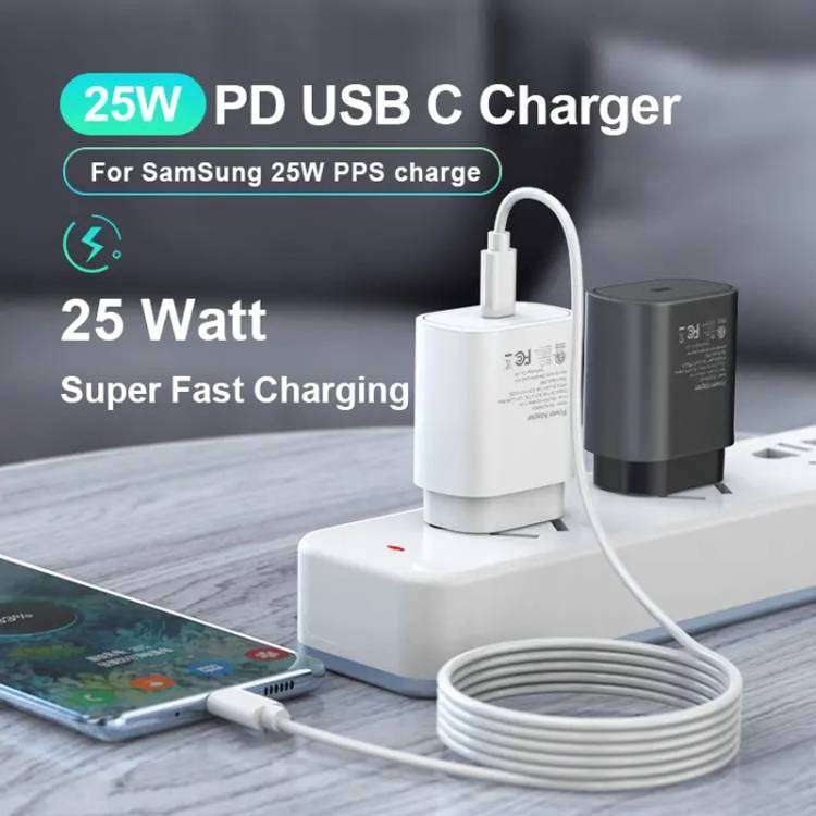 25W Type-C Port Charger for Samsung, EU Plug(Black)