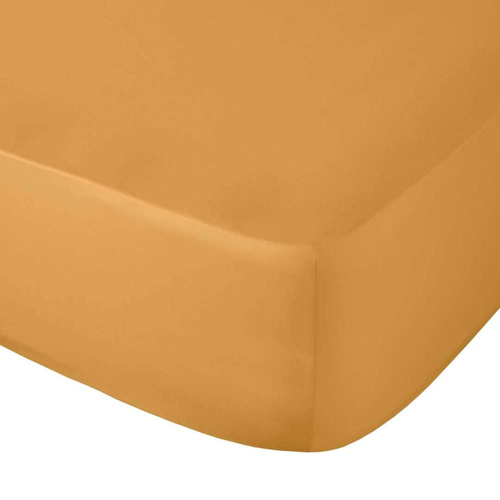 Queen Size Microfibre Fitted Sheet - Mustard