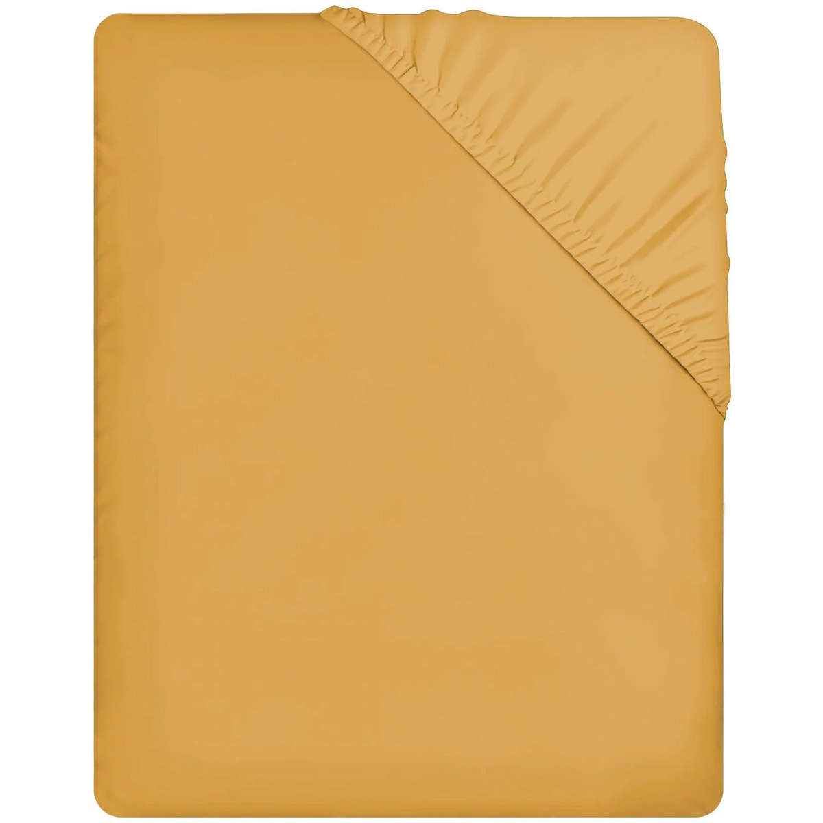 Queen Size Microfibre Fitted Sheet - Mustard