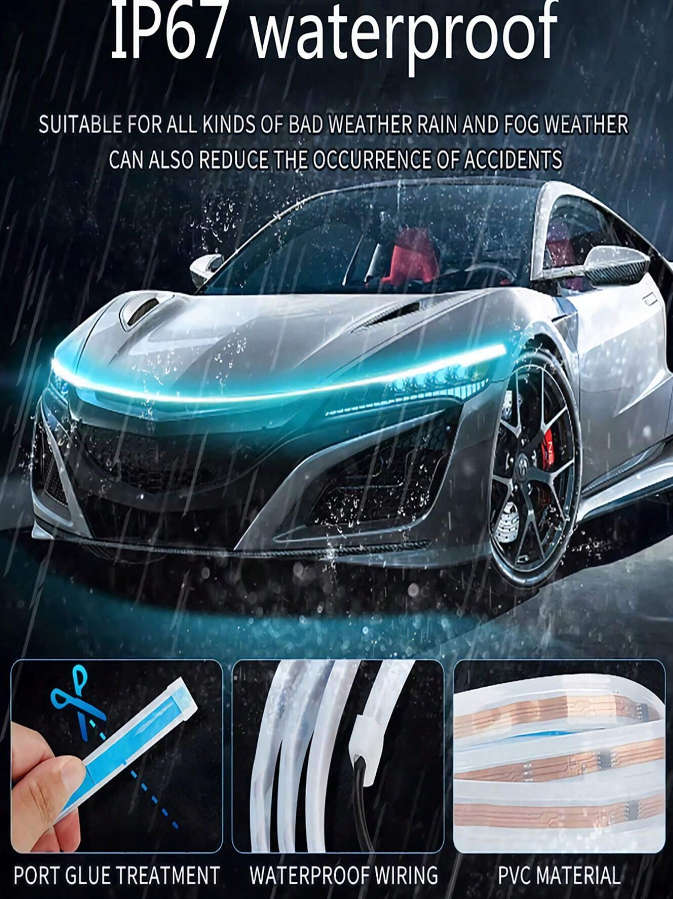 Car LED Hood Light - Universal Daytime Running - White