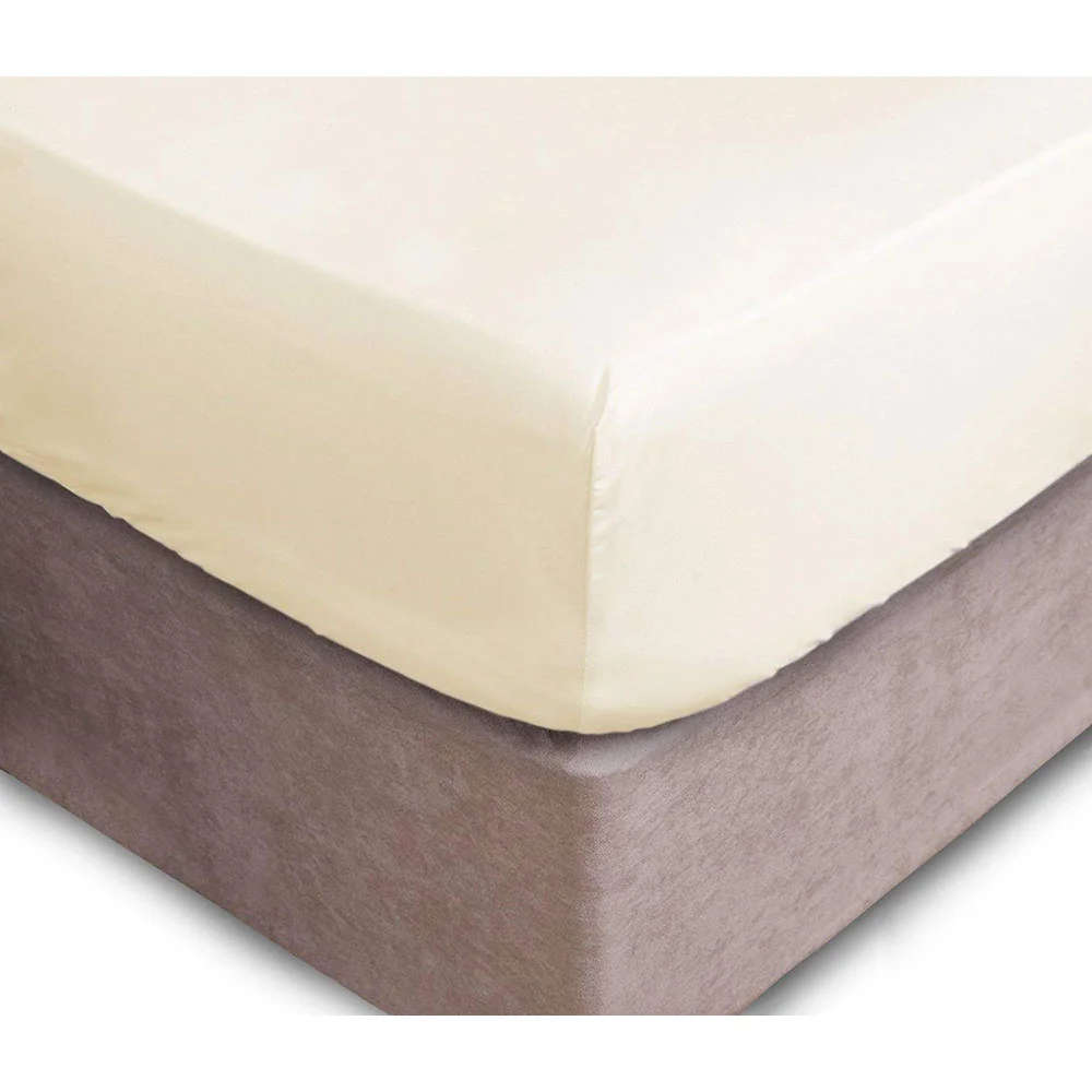 Queen Size Microfibre Fitted Sheet - Cream