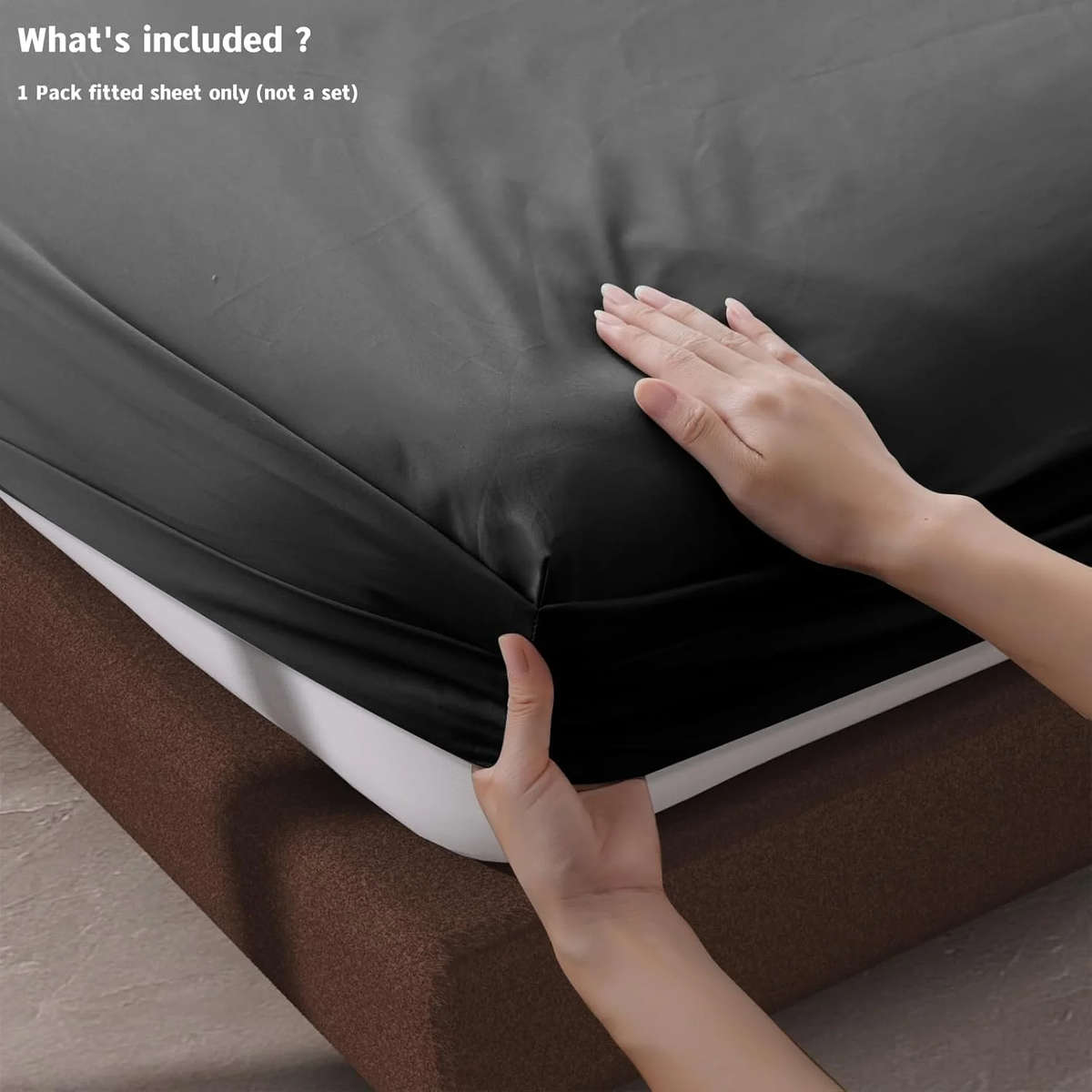 Queen Fitted Sheet & Pillowcase Set! - Black