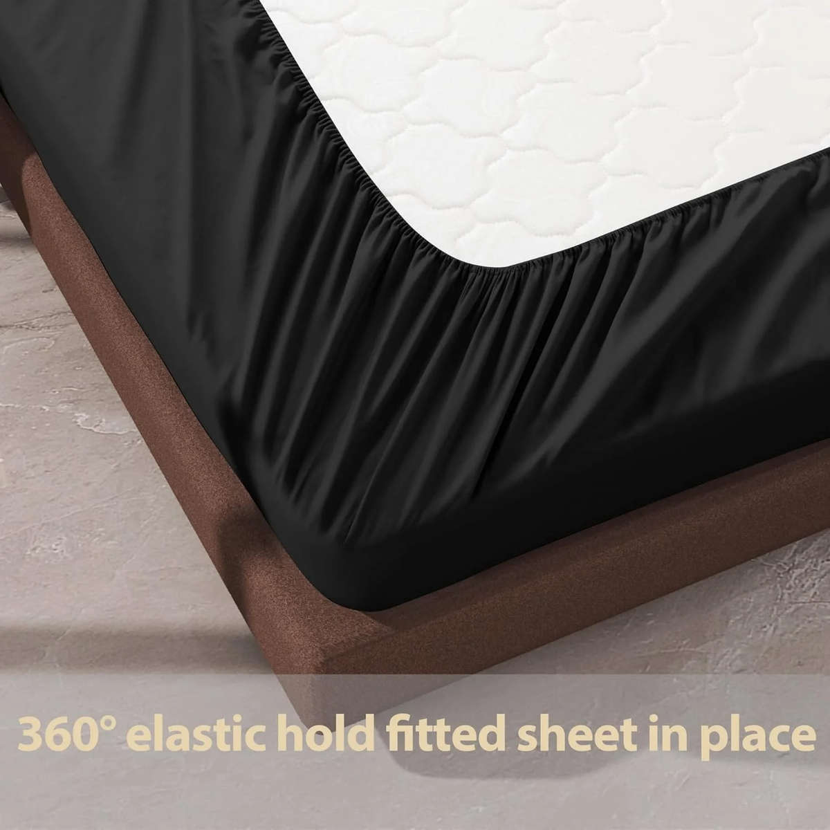 Queen Fitted Sheet & Pillowcase Set! - Black