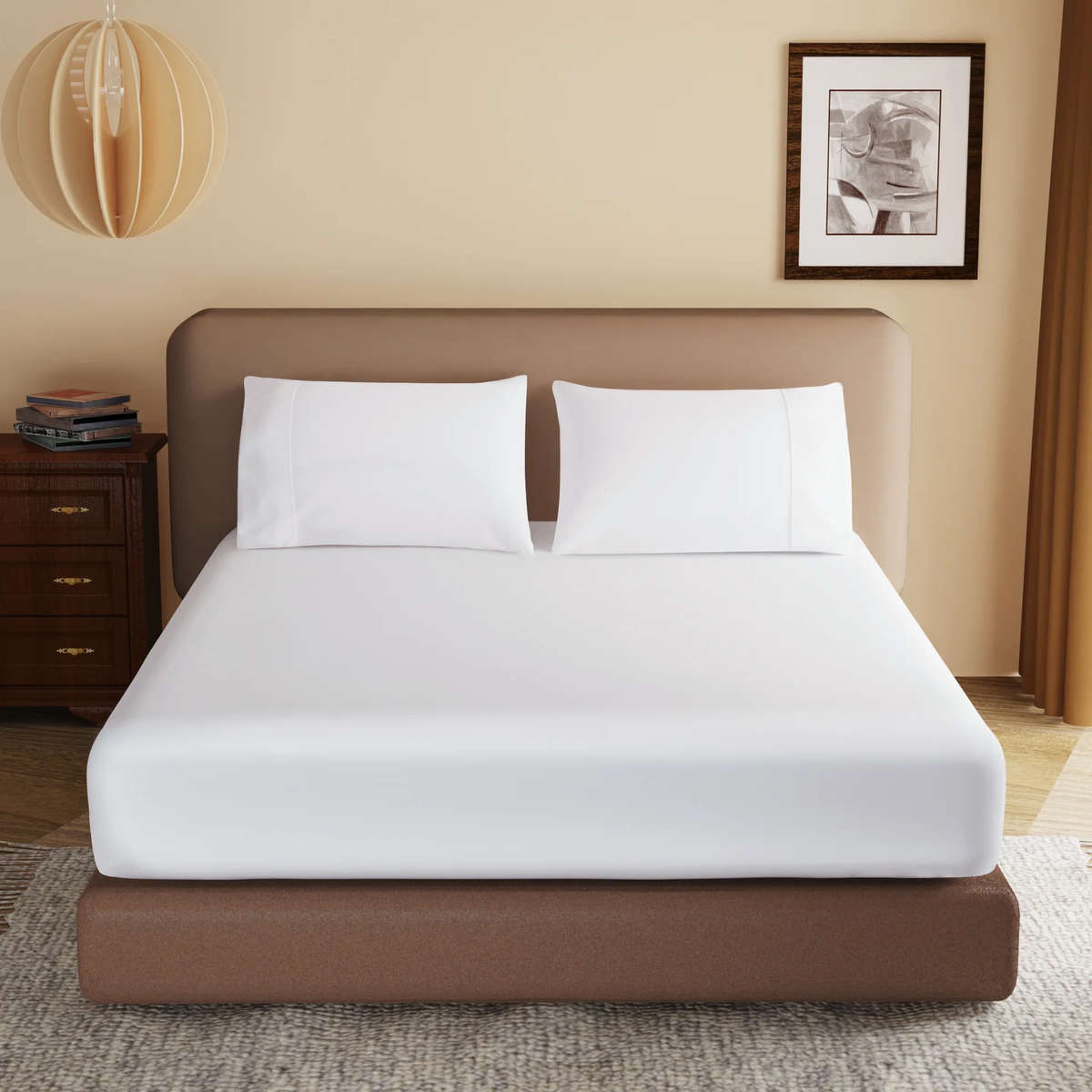 Fitted Sheet & Pillowcase Set! White