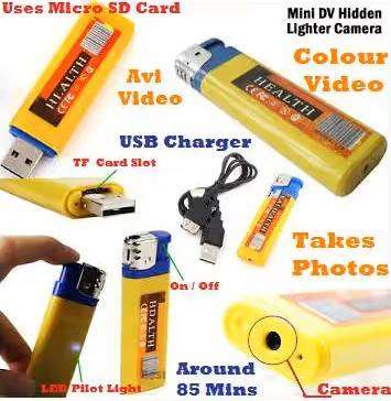 Spy Lighter Hidden Camera Lighter DV Takes Video & Photos Spy Gadget Camera with Sound