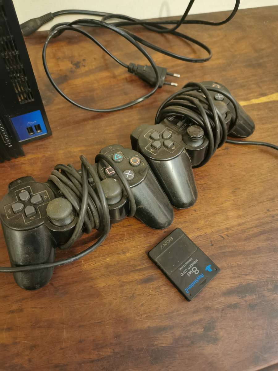 Original Fat Console for PlayStation 2 with Memory Card and 2 Remotes