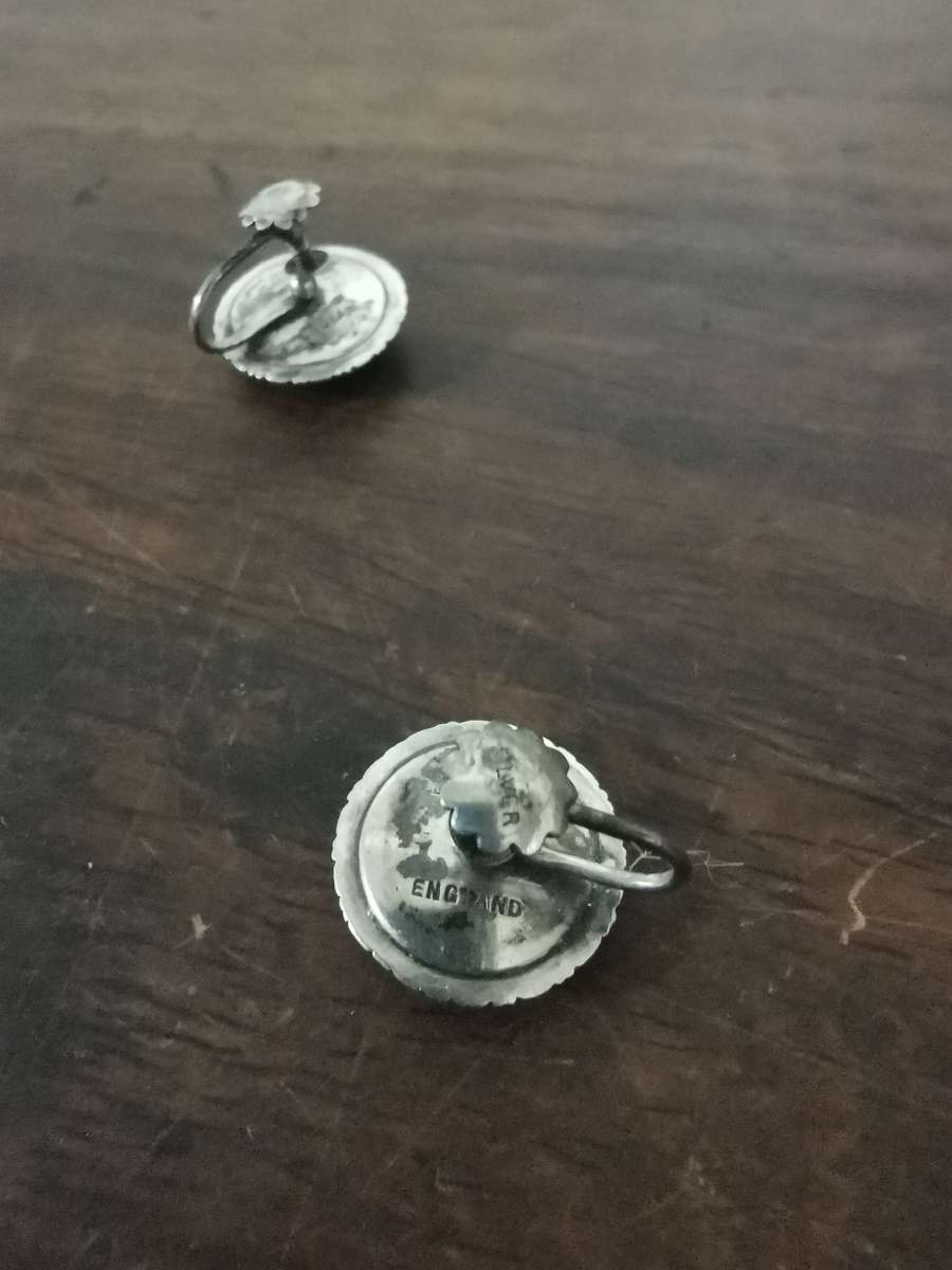 Antique Sterling Silver Earrings Made in England