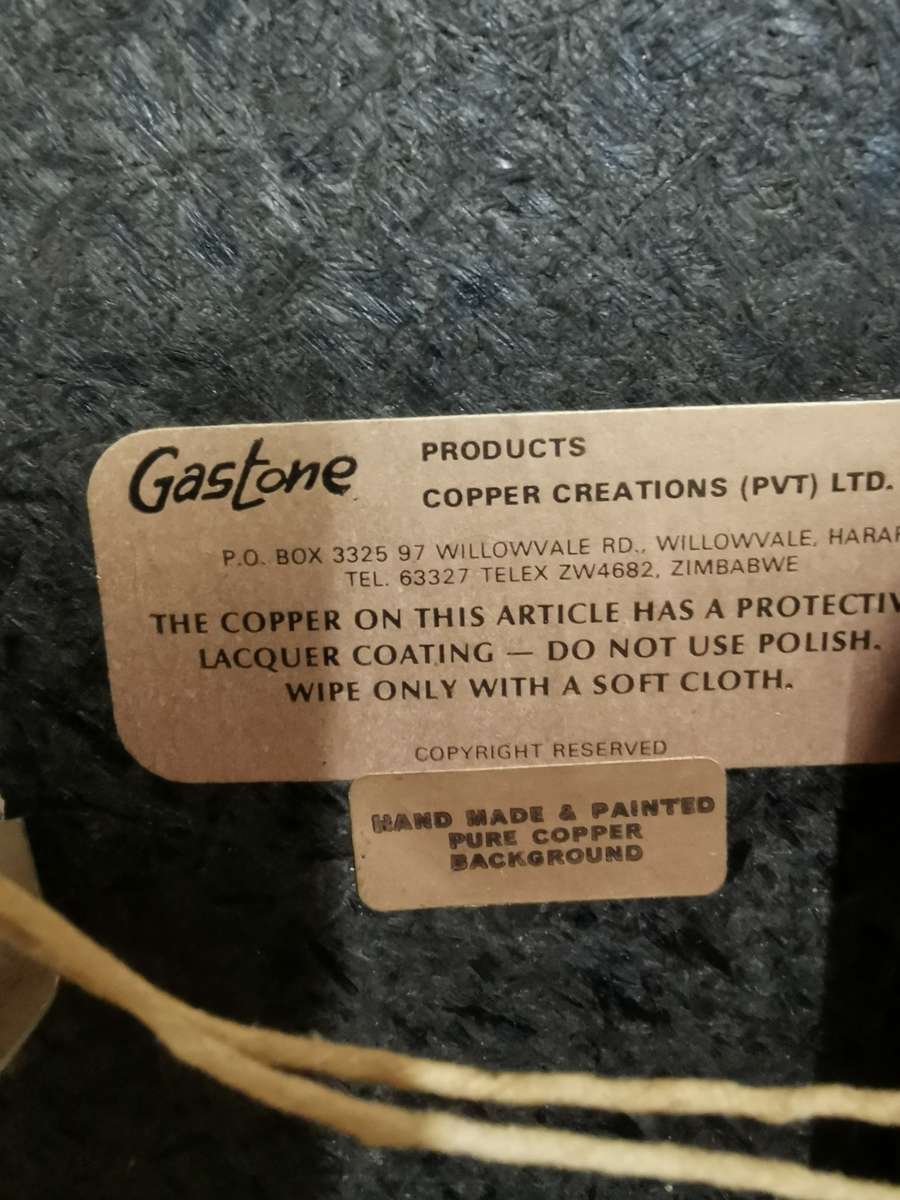 Handmade Gastone Copper Productions Wall Clock - working!