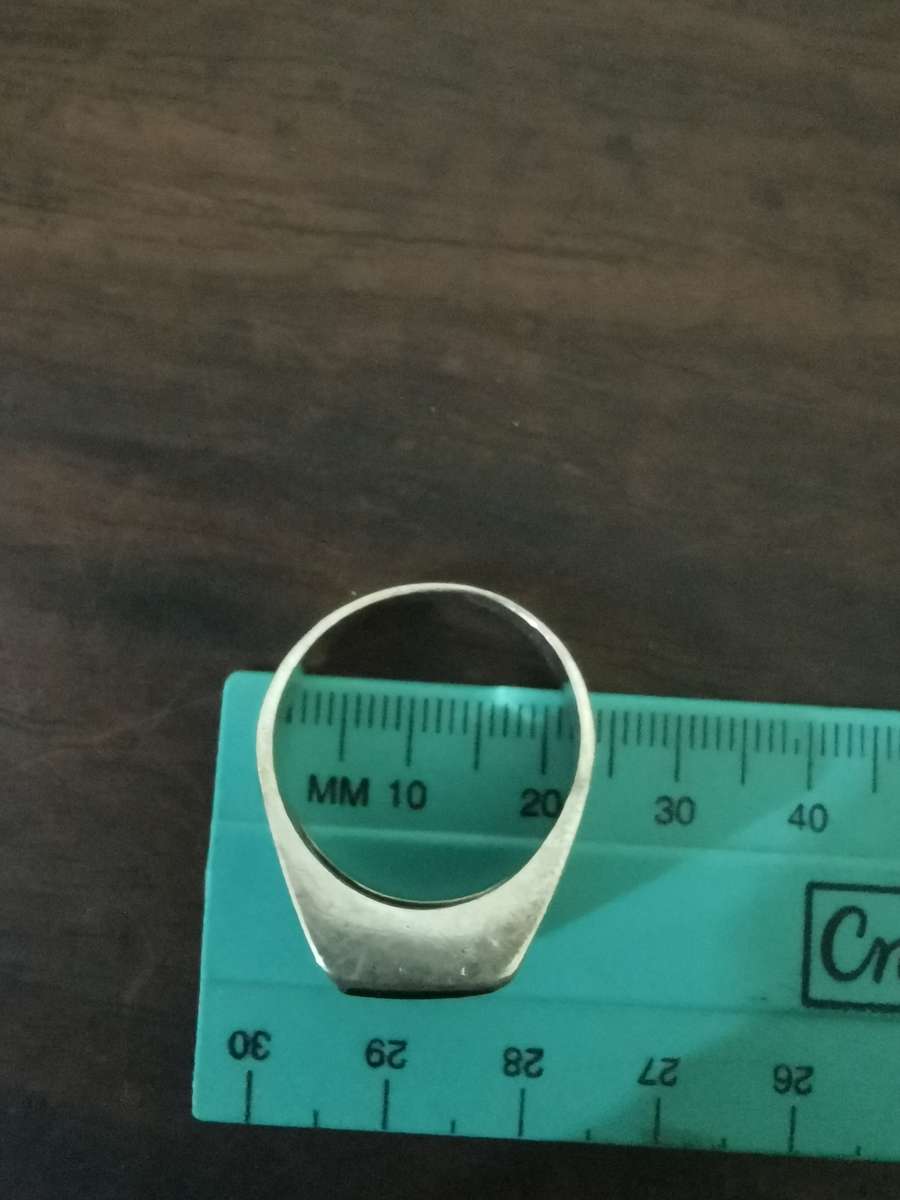 Astonishing Sterling Silver Men's Ring with a Large Black Stone