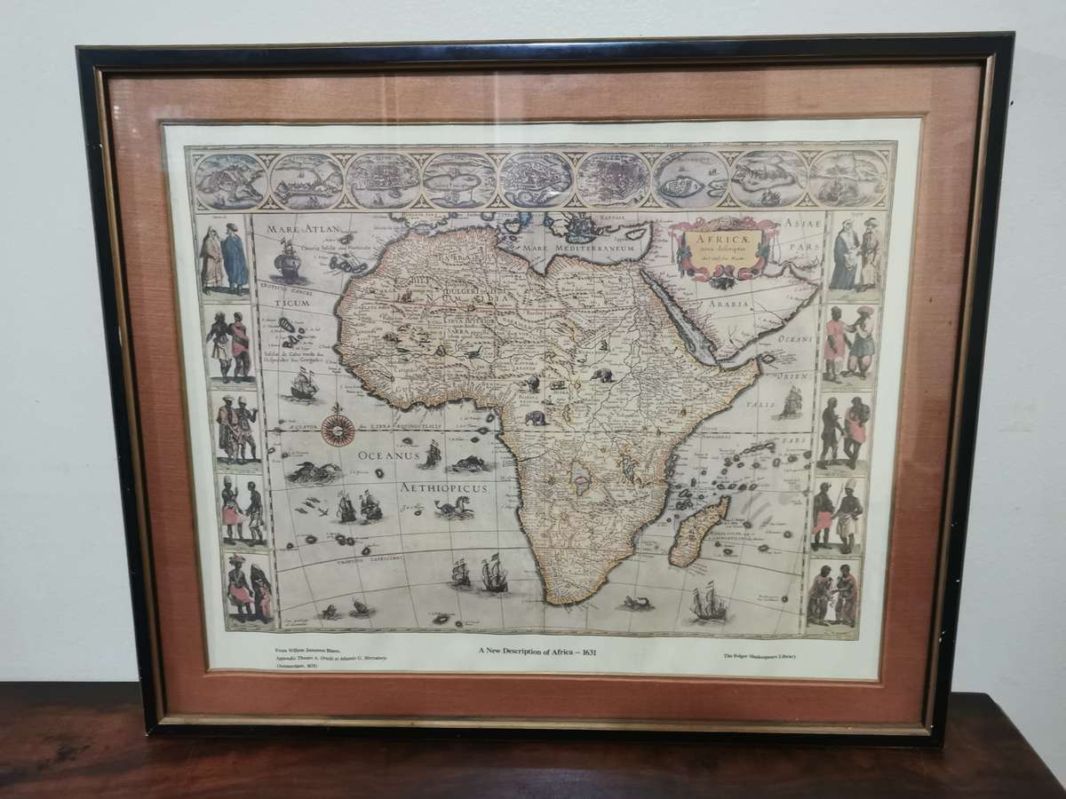 New Depiction of Africa 1631 Map - The Folger Shakespeare Library (48cmx59cm)