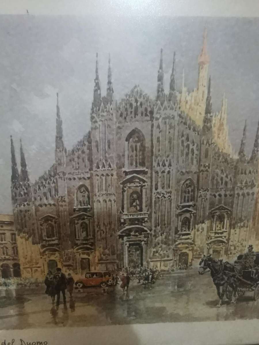 Piazza del Duomo print in lovely frame - 45cmx36cm