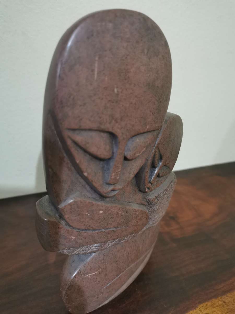 Mother and Child Stone Sculpture Signed by the Artist