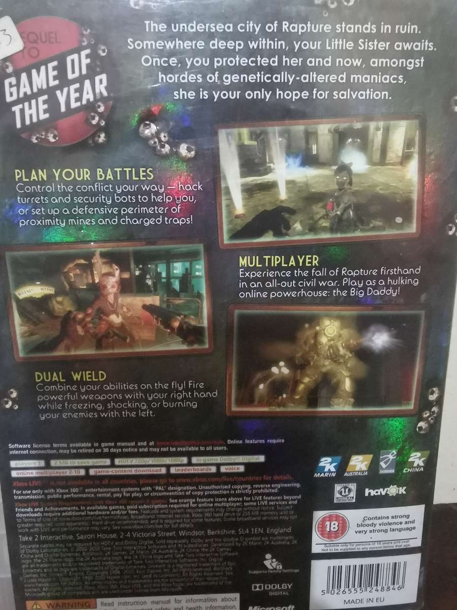 Holographic Cover Edition of Bioshock 2 on Xbox 360 Complete with Booklet