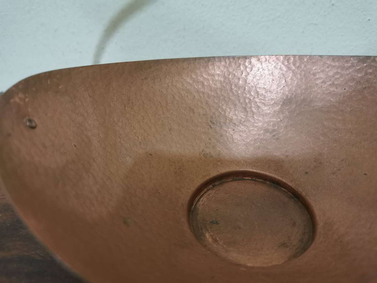 Vintage Hammered Copper and Brass Bowl