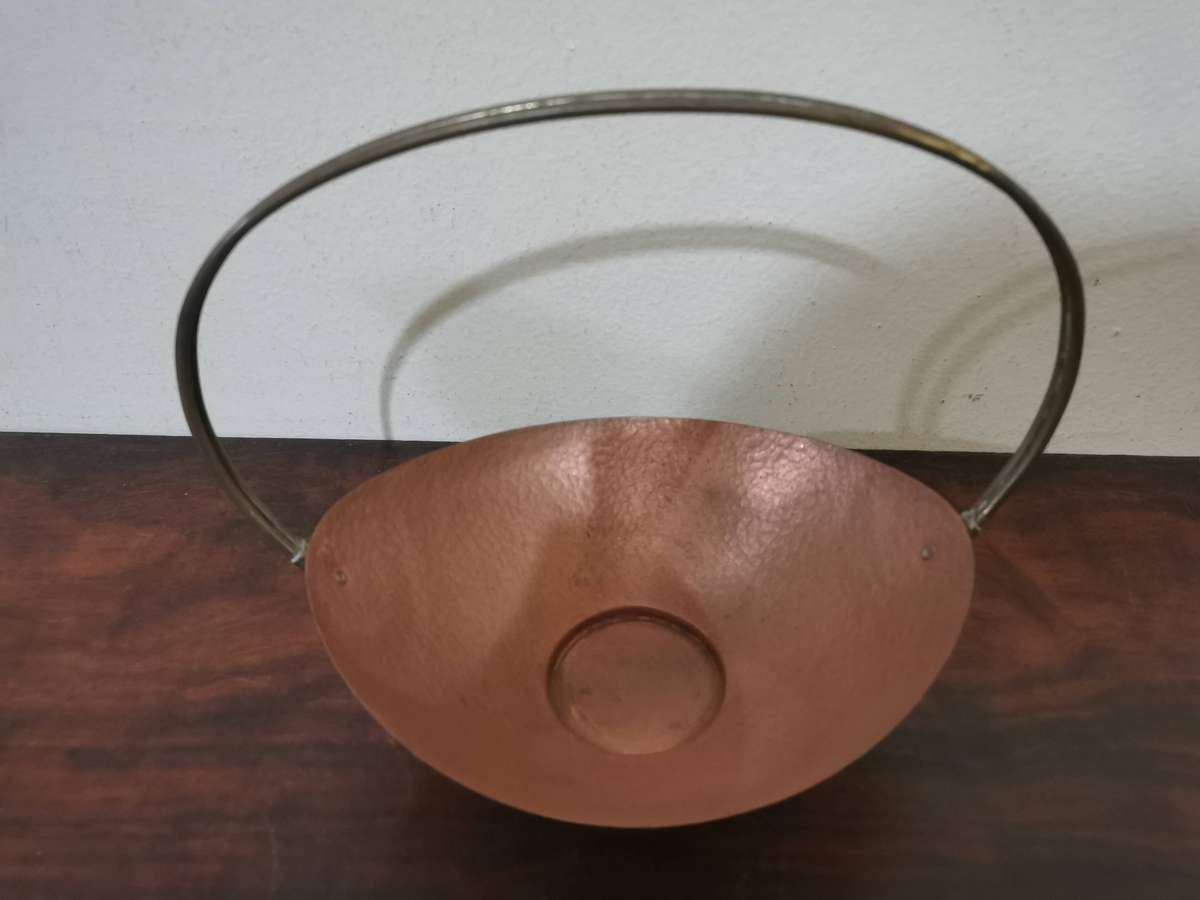 Vintage Hammered Copper and Brass Bowl