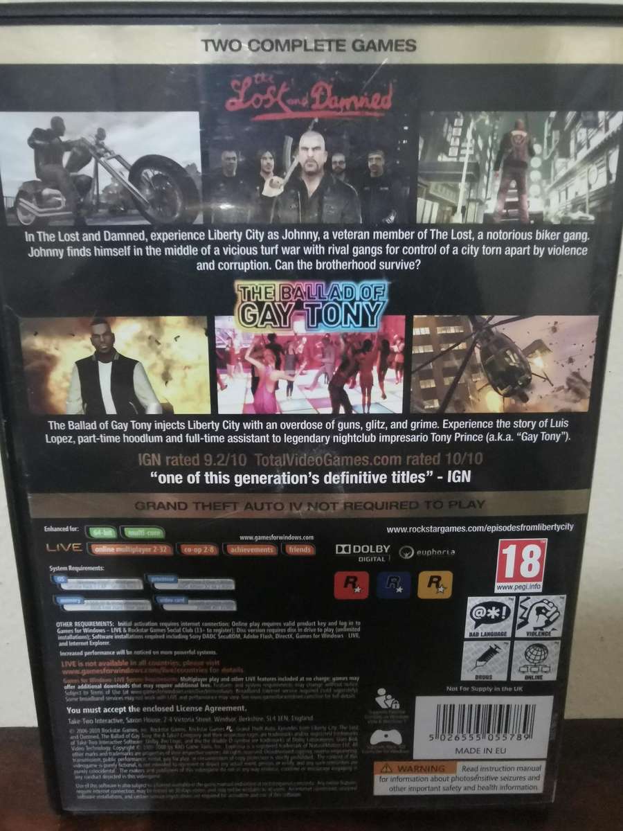 Grand Theft Auto Episodes from Liberty City on PC with Map and Booklet