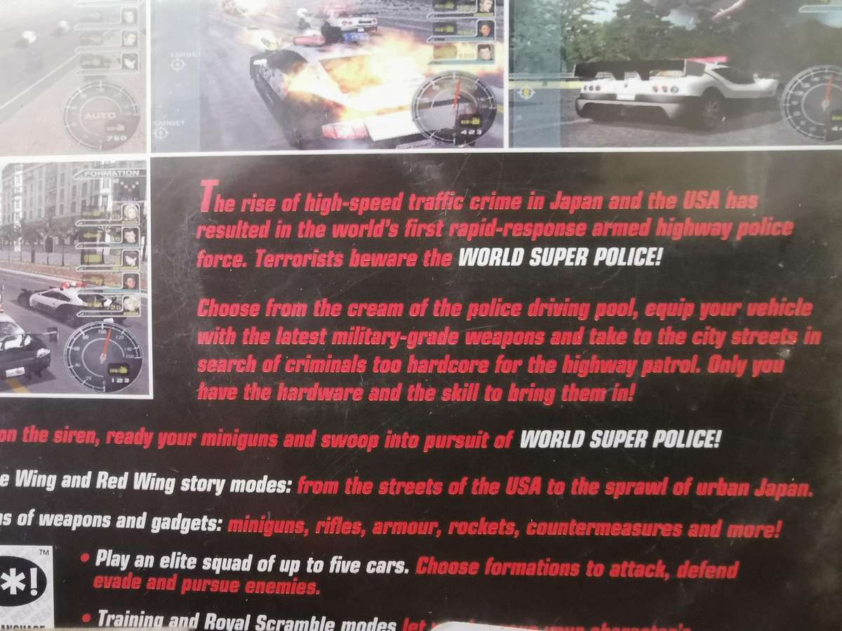 World Super Police - Rare PlayStation 2 Game with Booklet