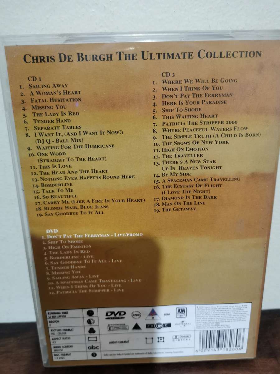 Chris de Burgh 3-Disc Music CD and DVD Set