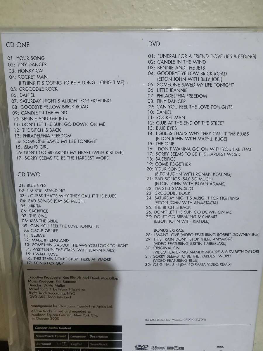 Elton John 3-Disc Music CD and DVD Box Set