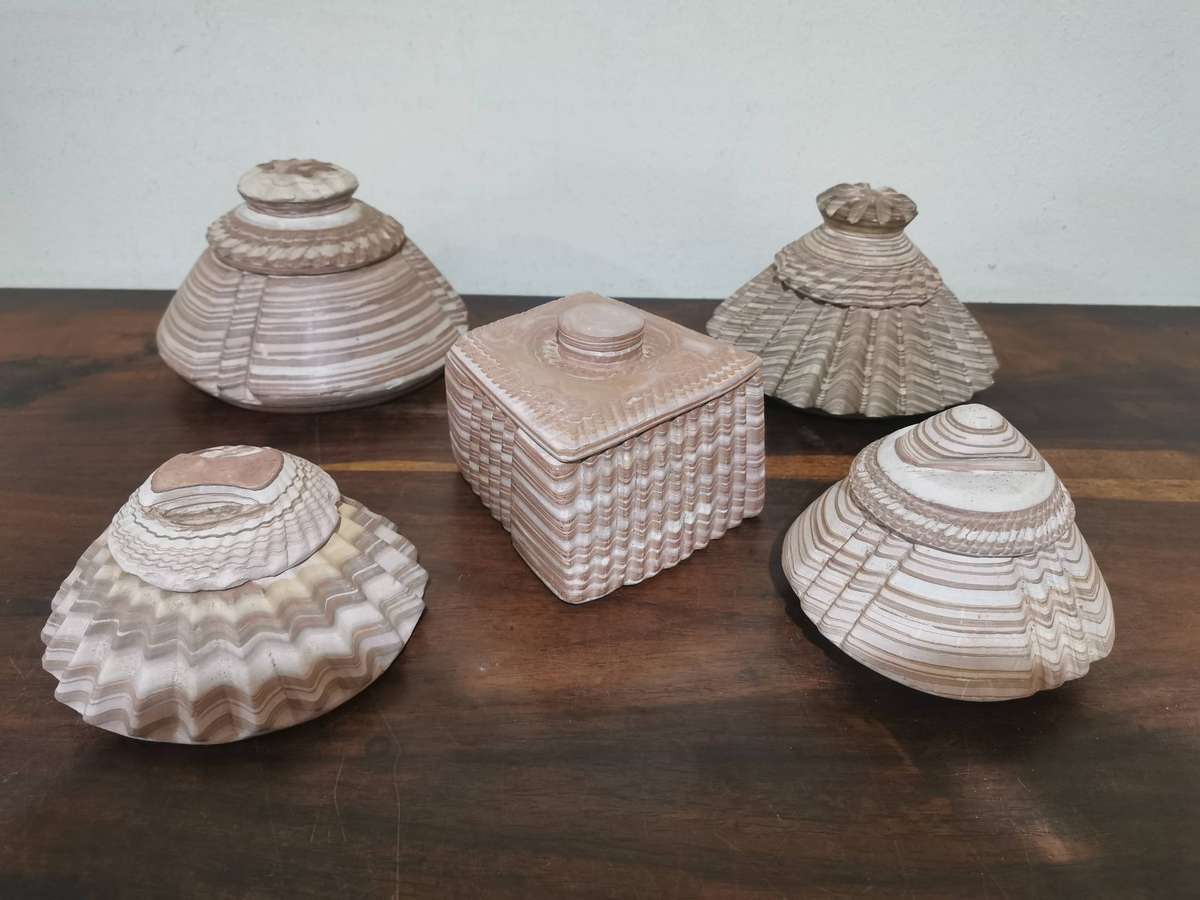 Lovely Collection of Banded Iron Formation Rock Handcrafted Trinket Boxes