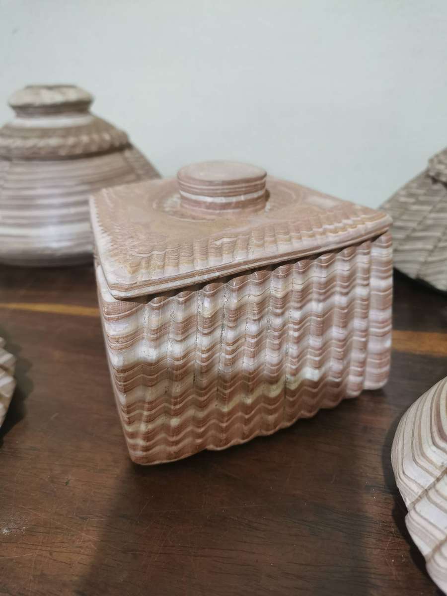 Lovely Collection of Banded Iron Formation Rock Handcrafted Trinket Boxes