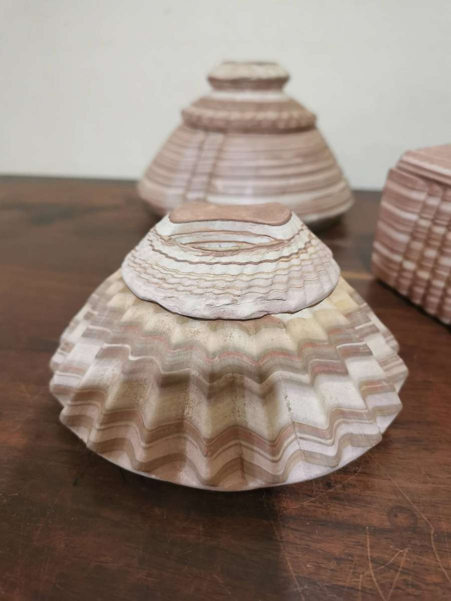 Lovely Collection of Banded Iron Formation Rock Handcrafted Trinket Boxes