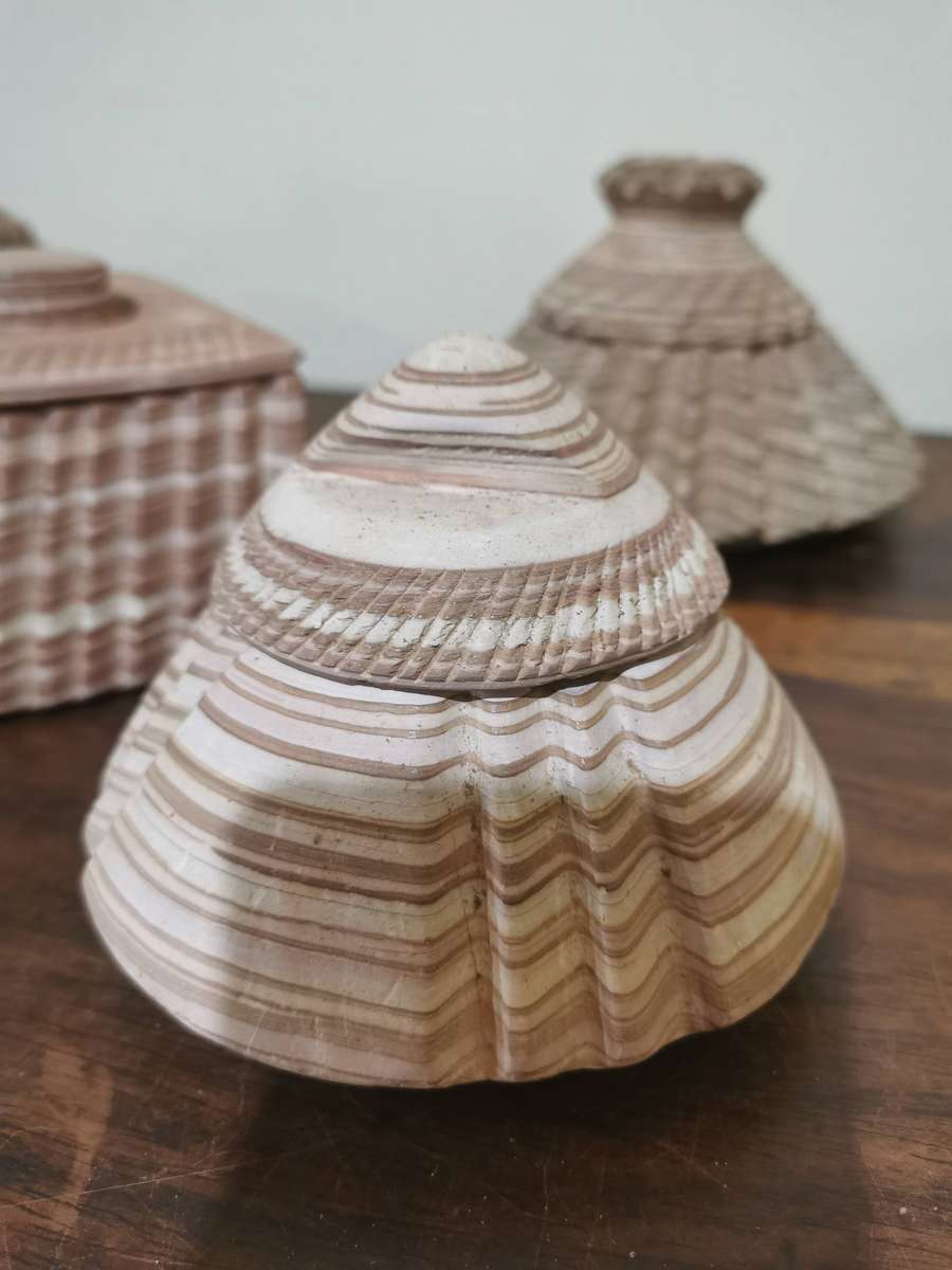 Lovely Collection of Banded Iron Formation Rock Handcrafted Trinket Boxes