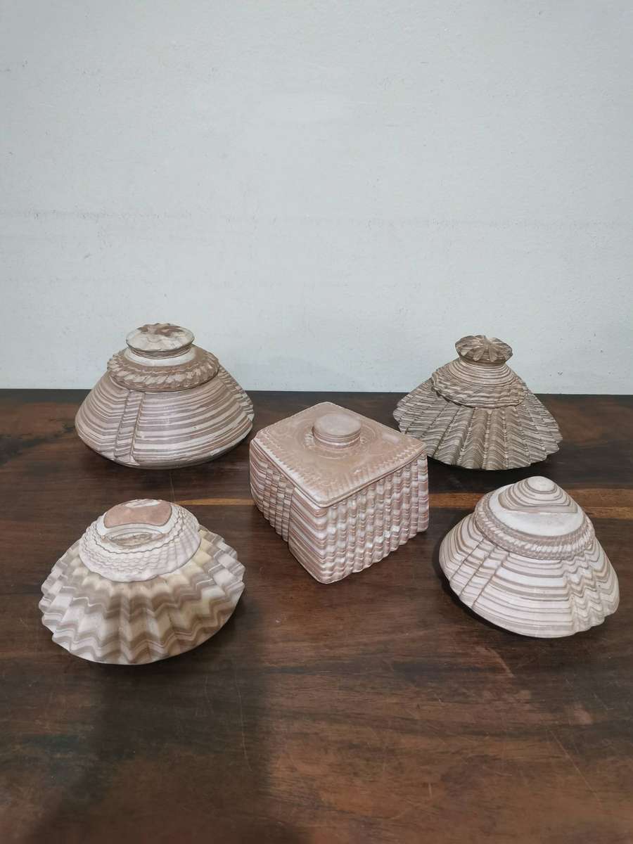 Lovely Collection of Banded Iron Formation Rock Handcrafted Trinket Boxes